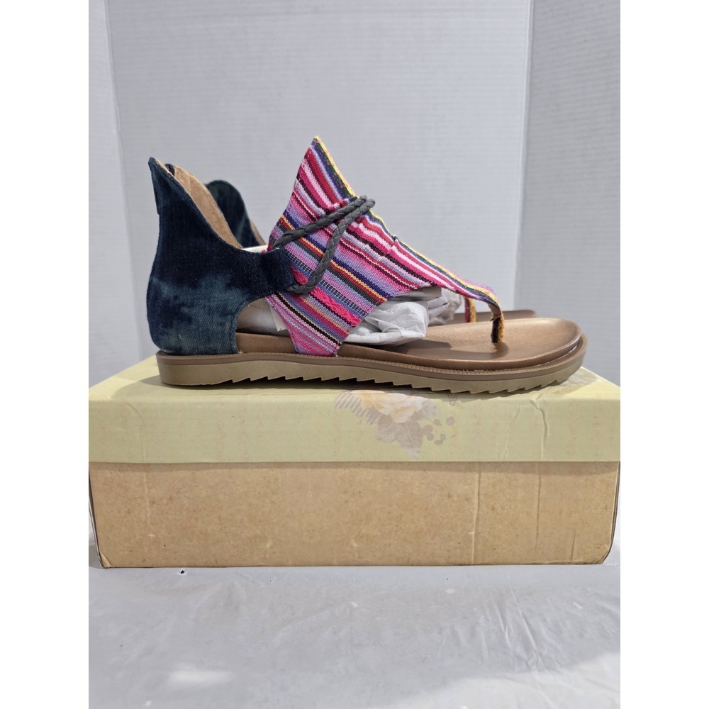 Very G Dakota Pink Blue Striped Sandal‎ Womans Size 9 Denim - Picture 5 of 13